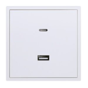 HDL Panel TILE SERIES Ivory White 1xUSB-A 1xUSB-C