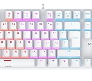 Armaggeddon MKA-7C White Mechanical Gaming Keyboard 104 Linear Red Keys