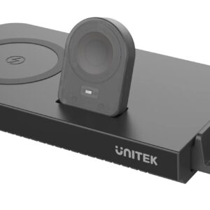 Unitek P1222B 5-in-1 MagMighty Combo 48W 3x Wireless Charging Areas 1x USB-A 1x USB-C