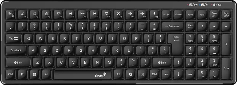 Genius Keyboard Wireless & BT Retro Typewriter Keycaps LuxeMate Q7100BT