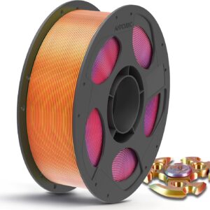 Anycubic PLA SILK-TRI-COLOR Filament Red Blue Yellow 1Kg. Ideal usage: Highly detailed display pieces, articulated toys/dragons, vases, abstract sculptures, and eye-catching decorative items where you want a dynamic visual effect.
