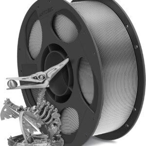 Anycubic PLA Silk Filament Silver 1Kg. Ideal Usage: Display models, figurines, cosplay armor/props, vases, jewelry, and decorative items where a premium, metallic, or glossy aesthetic is desired.