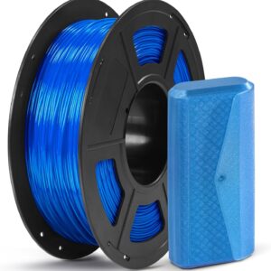 Anycubic TPU Filament Clear Blue 1Kg. Ideal Usage: Phone cases, custom gaskets, footwear prototypes, RC car tires, and vibration dampeners.