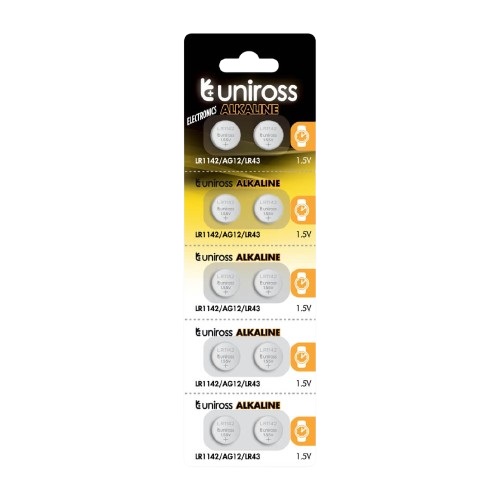 Uniross Alkaline-Coin LR1142 AG12 LR43 Battery (10pack)