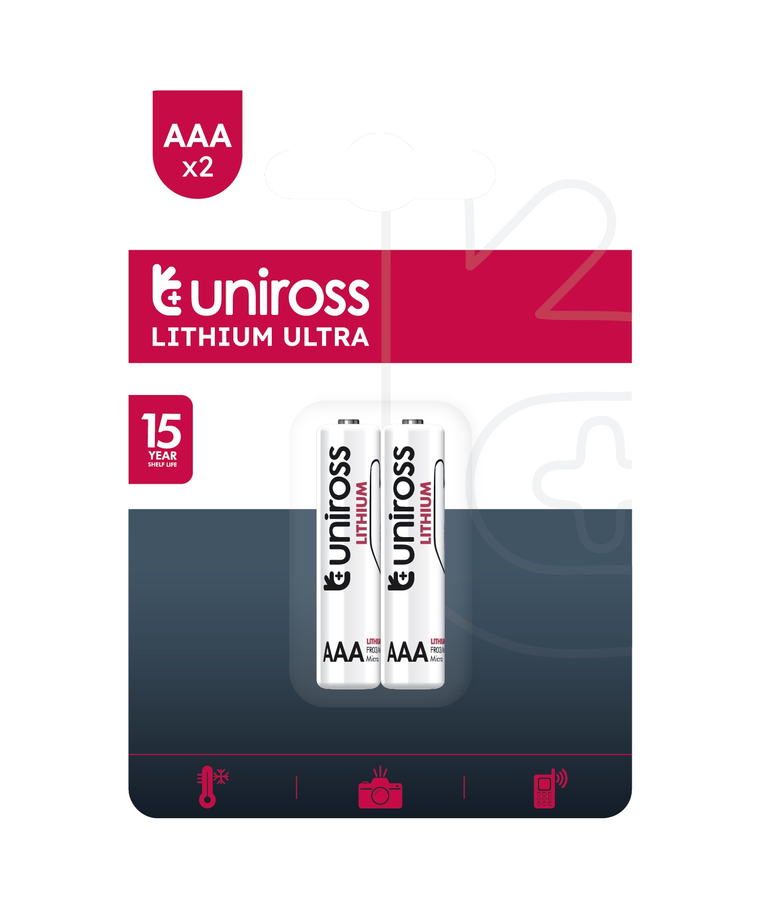 Uniross Lithium AAA Battery 1250mAh (2pack)
