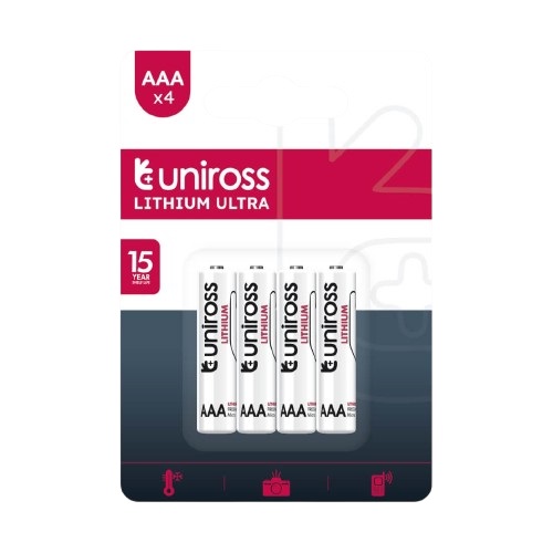 Uniross Lithium AAA Ultra Batteries 1250mAh (4pack)