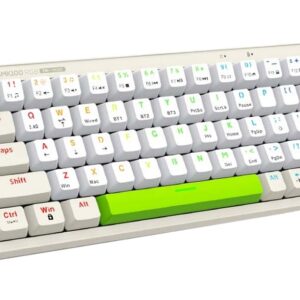Armaggeddon GMK-100 Tri-Mode (2.4GHz+BT+USB-C) Mechanical Gaming Keyboard 63 Keys Linear (Red) Spring White