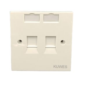Kuwes UK Double Outlet Faceplate 86x86mm
