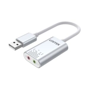 Unitek Y-247A External USB Soundcard USB-A to Stereo Audio Headset/Speaker and Microphone