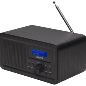 Denver DAB-30B Black FM Radio with Aux, Headphone out (Works with Mains or 4xAA Batteries)