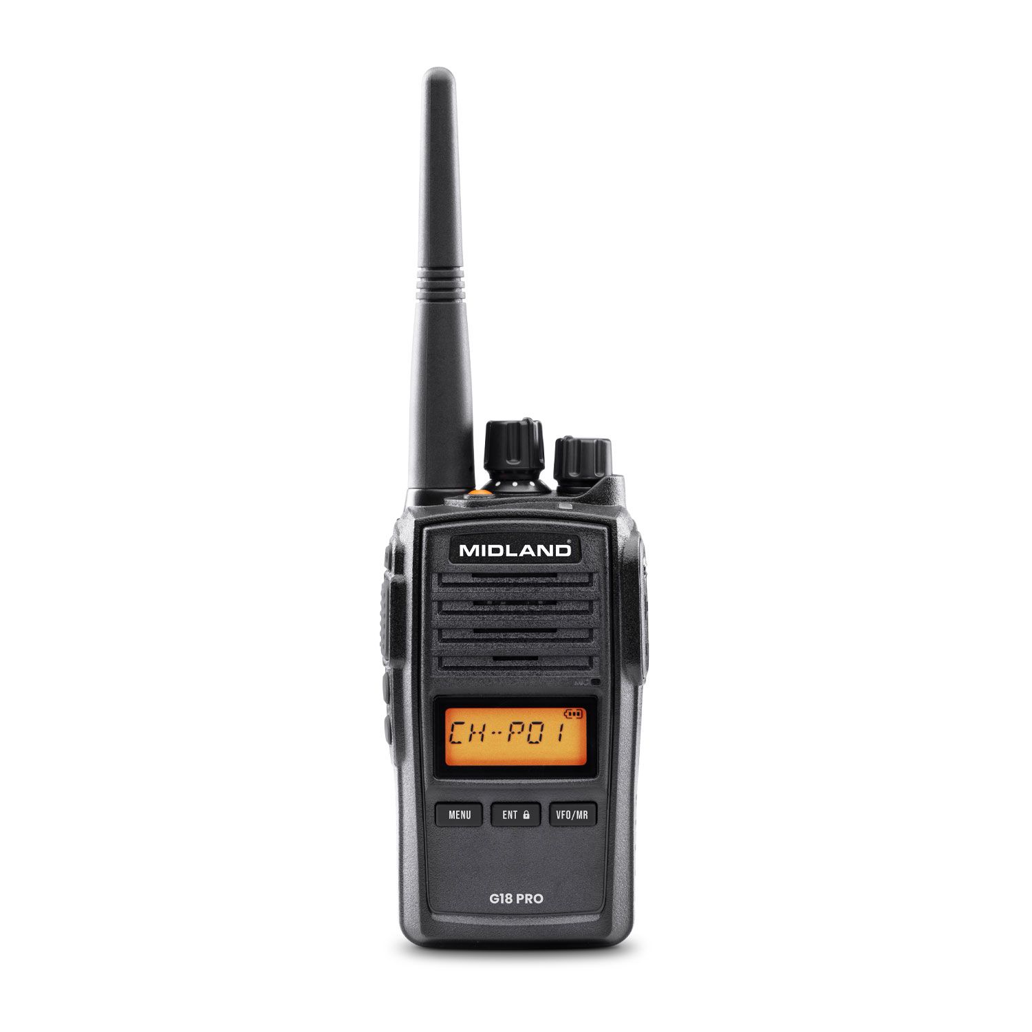 Midland G18 Pro NC (Noise Cancellation) PMR Radio IP67 Waterproof, Military Standard Certified, Long Battery Life & PC Programmable
