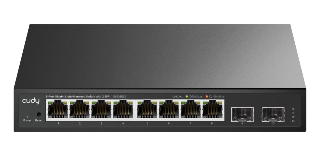 Cudy Switch Gigabit Ethernet Cloud Easy-Managed 8-Port + 2SFP GS108ES2
