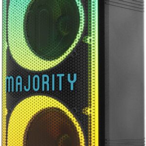 Majority Pulse P2 Portable Party & Karaoke Speaker with Wired Microphone, Bluetooth, USB/SD, Mic Echo, Treble, Bass Boost, TWS & LED Lights