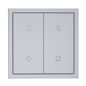 HDL Smart Tile Series Aluminium Panel 2xButtons & 4xFunctions Space Gray