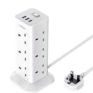 Tessan 12 Gang Extension 3 USB 2m 13A TPS04-UK-C