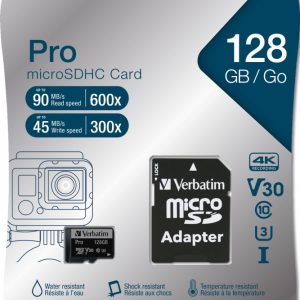 Verbatim Micro SD Card+Adapter Class10 U3 128GB