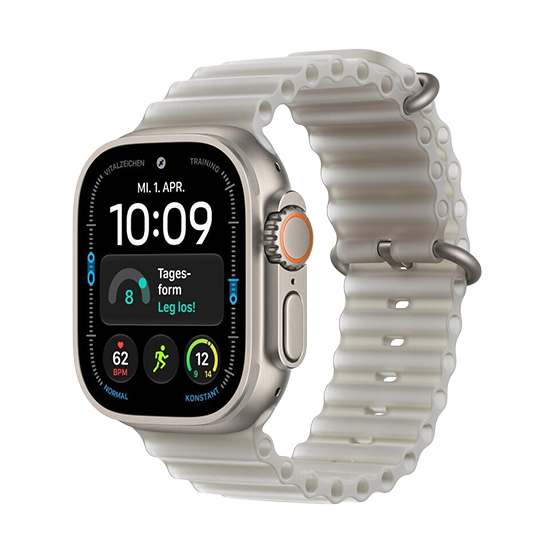 Watch Apple Watch Ultra 4 (2026) 5G 49mm Natural Titanium Case with Translucent Grey Ocean Band - Titanium Natural