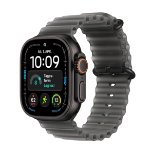 Watch Apple Watch Ultra 4 (2026) 5G 49mm Black Titanium Case with Translucent Black Ocean Band - Black