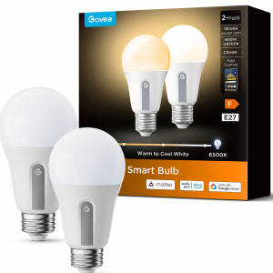 Govee Bulb Ceiling E27 Smart LED 800 Lumens Cold White/Warm White (Pack of 2) B8015C02