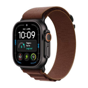 Watch Apple Watch Ultra 4 (2026) 5G 49mm Black Titanium Case with Burgundy Alpine Loop M - Black