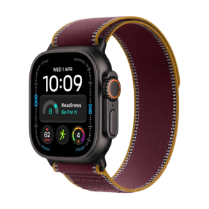 Watch Apple Watch Ultra 4 (2026) 5G 49mm Black Titanium Case with Burgundy Trail Loop M/L - Burgundy