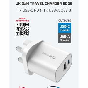 Swissten Edge Travel Charger (35W) - 22045102 - UK Plug